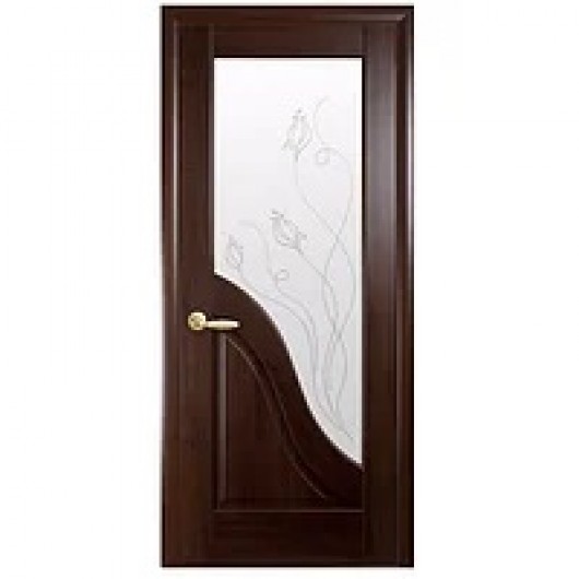 Дверь Новый Стиль "Амата" ПВХ De Luxe (стекло с рисунком Р2)